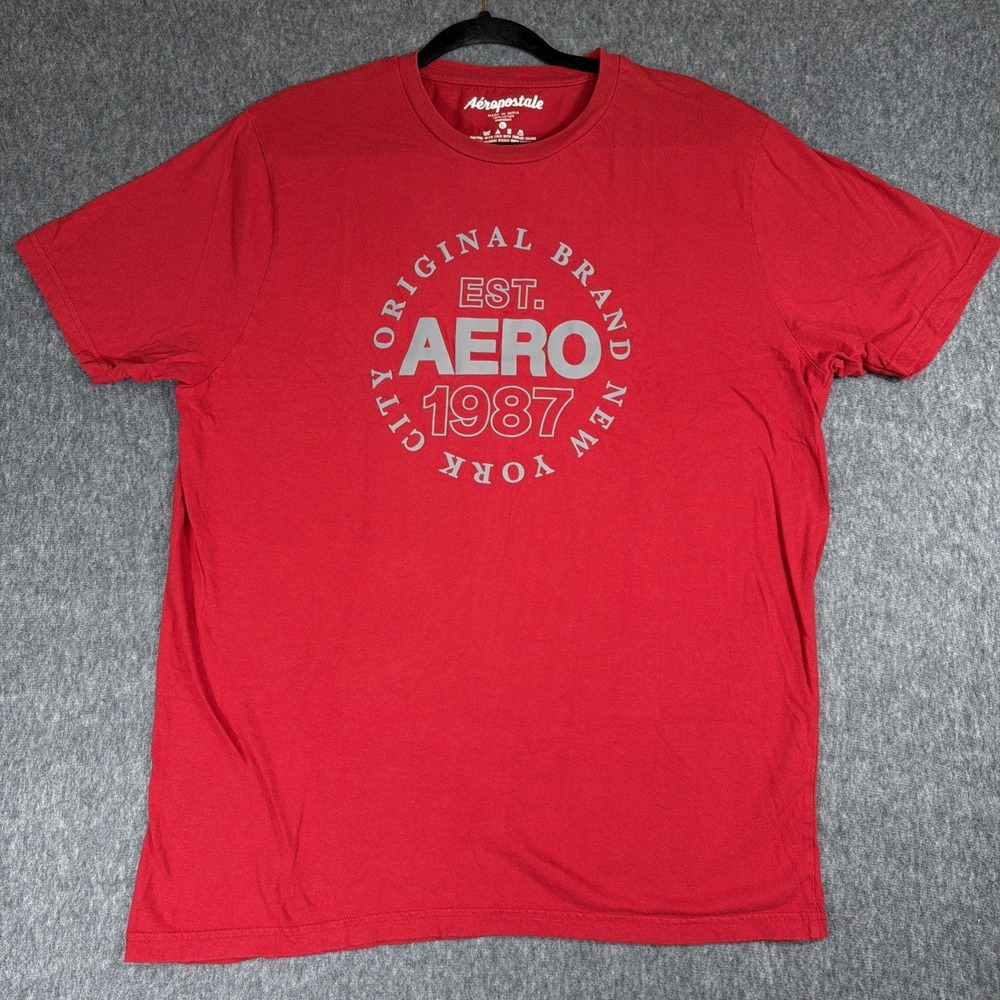 Aeropostale Shirt Mens XL Red Short Sleeve Aero